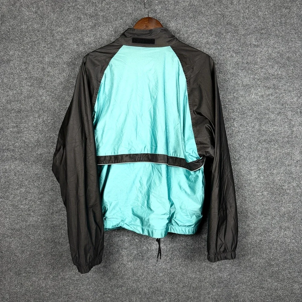 Vintage Asics Gore-Tex Jacket Mens Teal Black Full Zip Windbreaker Shell Large